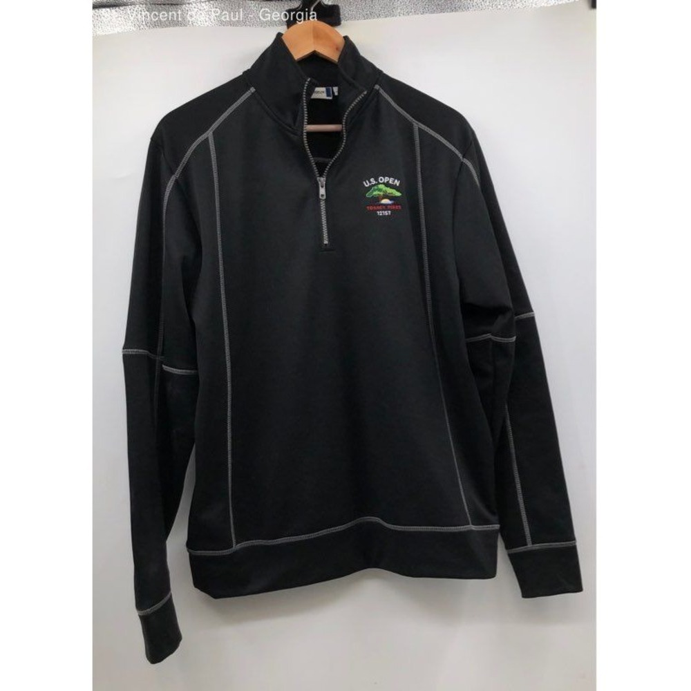 Men's Clique Black U.S. Open 1/4 Zip Pullover Golf - Size Small